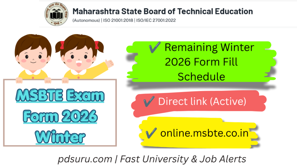 MSBTE Exam Form 2026 Winter