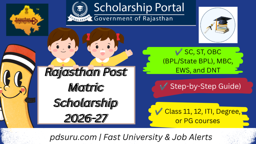 Rajasthan Post Matric Scholarship 2026-27