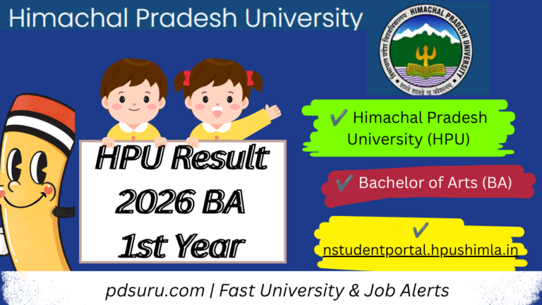 HPU Result 2026 BA 1st Year