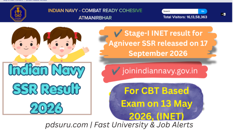 Indian Navy SSR Result 2026 Date